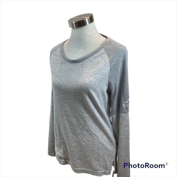 Ladies adidas Climalite Long‎ Sleeved Two Tone Grey Sweatshirt Size Medium - Picture 3 of 11